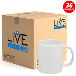 Caixa de Caneca de Porcelana LIVE 325ml