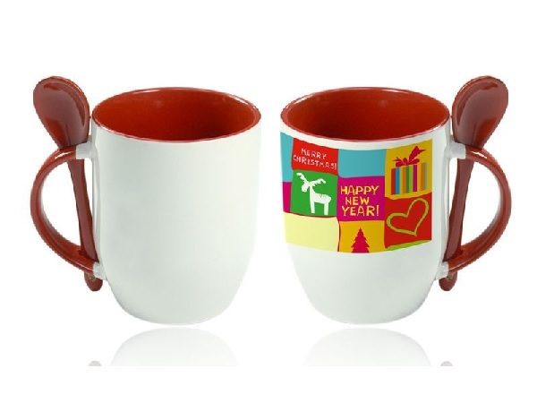 Caneca Com Colher Coloridas